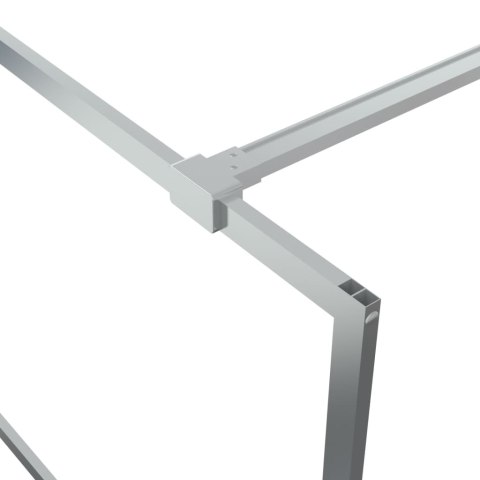 ŚCIANKA PRYSZNICOWA SREBRNA 90X195CM PRZEZROCZYSTE SZKŁO ESG