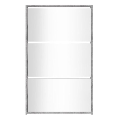 SZAFKA NA BUTY LUSTRO I 3 SZUFLADY SZARY DĄB 63X17X102,5CM