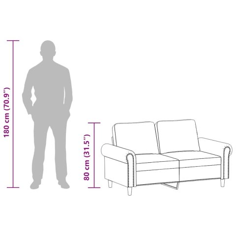 2-OSOBOWA SOFA SZARY 120CM SZTUCZNA SKÓRA