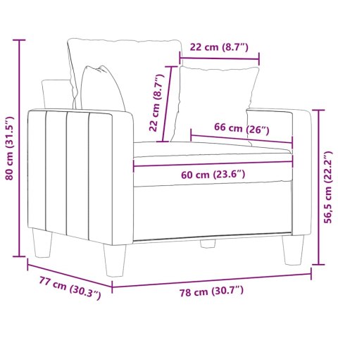 FOTEL CIEMNOSZARY 60CM OBITY TKANINĄ