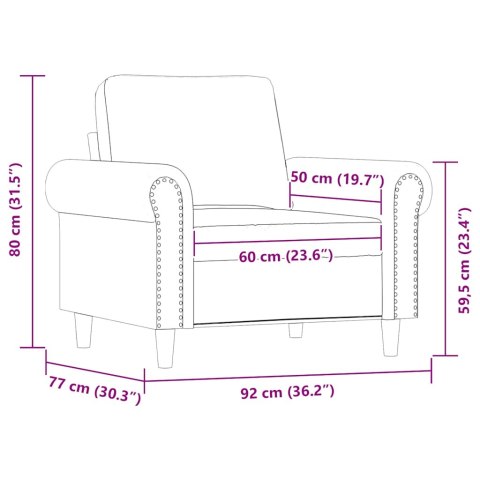 FOTEL KREMOWY 60CM OBITY SZTUCZNĄ SKÓRĄ