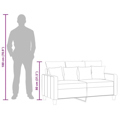 SOFA 2-OSOBOWA CIEMNOSZARA 120CM TAPICEROWANA TKANINĄ