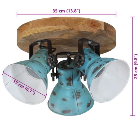 LAMPA SUFITOWA 25 W POSTARZANY NIEBIESKI 35X35X25CM E27