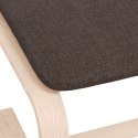 PODNÓŻEK CIEMNOBRĄZOWY 51X41X40CM TAPICEROWANY TKANINĄ