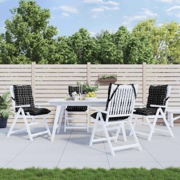 PODUSZKI NA KRZESŁA Z NISKIM OPARCIEM 4 SZT. W CZARNĄ KRATĘ