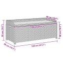 ŁAWKA OGRODOWA ZE SCHOWKIEM 120CM POLIRATTAN SZARA