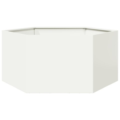 DONICA OGRODOWA OGRODOWA BIAŁA SZEŚCIOKĄTNA 104X90X45CM STALOWA