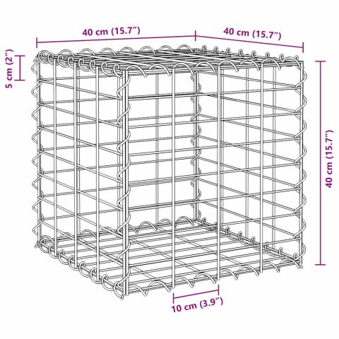 PODWYŻSZONA DONICA GABIONOWA KOSTKA DRUT STALOWY 40X40X40CM