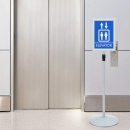 STOJAK NA PLAKATY SREBRNY 33X 33X 123CM PVC I STAL