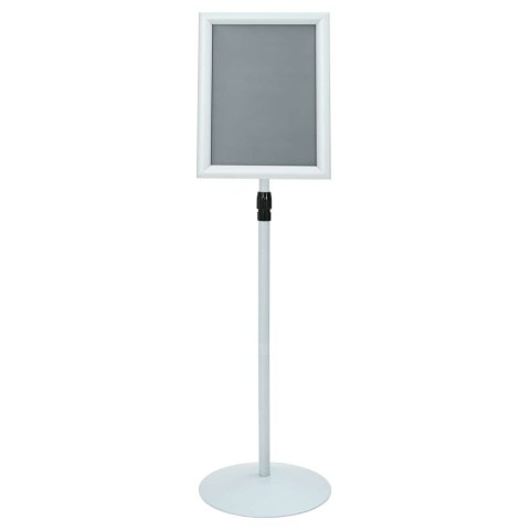 STOJAK NA PLAKATY SREBRNY 33X 33X 126CM PVC I STAL