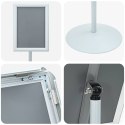 STOJAK NA PLAKATY SREBRNY 33X 33X 126CM PVC I STAL