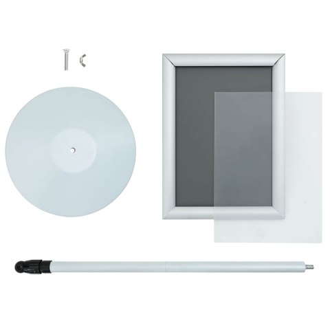 STOJAK NA PLAKATY SREBRNY 33X 33X 126CM PVC I STAL