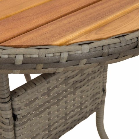 STÓŁ NA KOLACJĘ SZARY I AKACJA 70X70X73CM