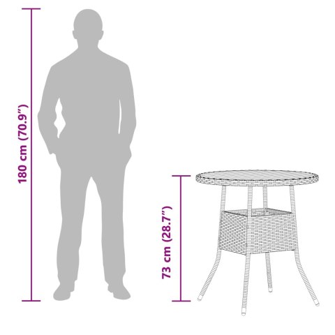 STÓŁ NA KOLACJĘ SZARY I AKACJA 70X70X73CM