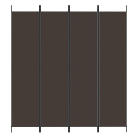 PARAWAN 4-PANELOWY BRĄZOWY 200X220CM TKANINA