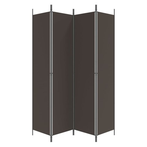 PARAWAN 4-PANELOWY BRĄZOWY 200X220CM TKANINA