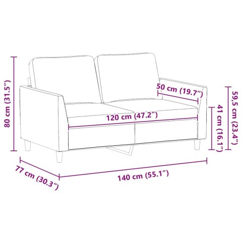 2-OSOBOWA SOFA SZARY 120CM SZTUCZNA SKÓRA