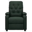 VidaXL Elektryczny fotel masujący, ciemnozielony, obity tkaniną