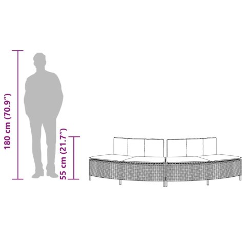 ŁAWKI DO SPA Z PODUSZKAMI 2 SZT. SZARE POLIRATTAN