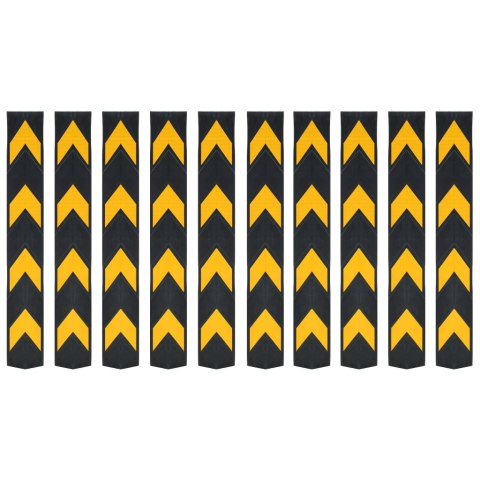 VidaXL Narożne odboje odblaskowe, 10 szt., gumowe, 80 cm