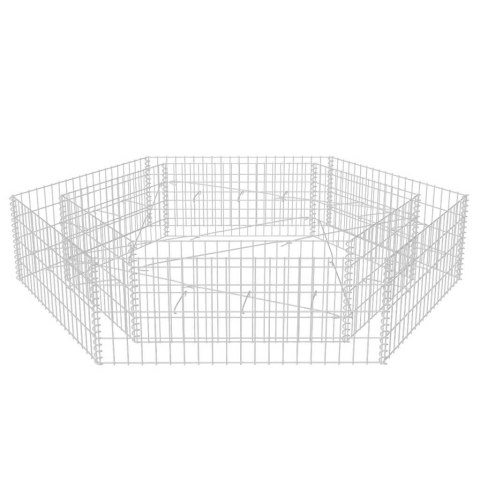 PODWYŻSZONA DONICA OGRODOWA GABIONOWA SZEŚCIOKĄTA 200X173X40CM