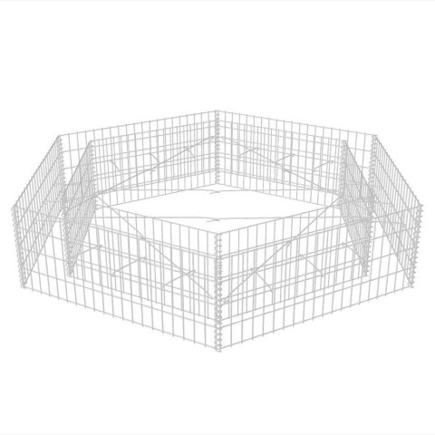 PODWYŻSZONA DONICA OGRODOWA GABIONOWA SZEŚCIOKĄTA 200X173X40CM