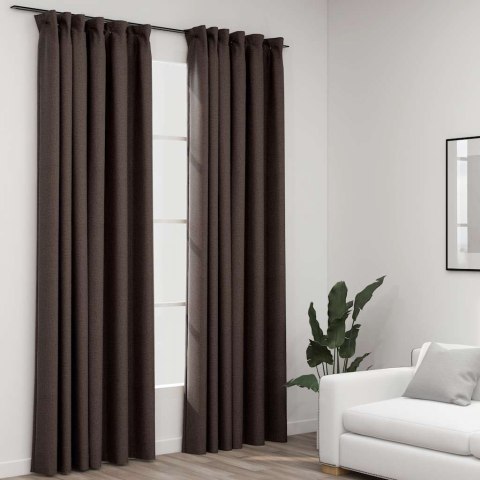 VidaXL Zasłony stylizowane na lniane, 2 szt., taupe, 140x225 cm
