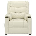 VidaXL Fotel rozkładany, kremowy, sztuczna skóra