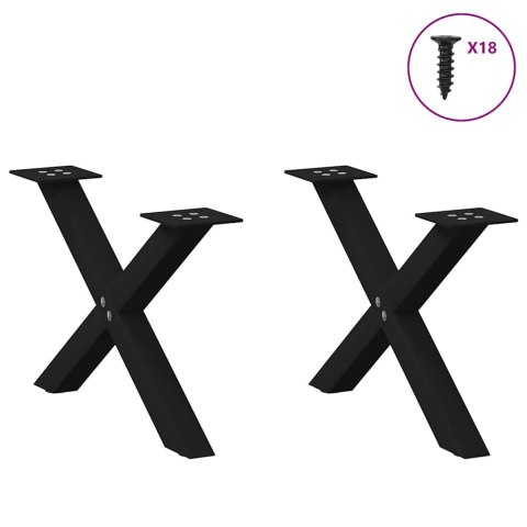 NOGI DO STOLIKA KAWOWEGO W KSZTAŁCIE LITERYX2 SZT. CZARNE 50X(30-31)CM STAL