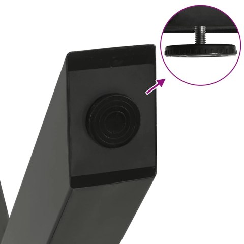 NOGI DO STOŁU JADALNEGO W KSZTAŁCIE LITERYX2 SZT. ANTRACYT 50X(72-73)CM STAL