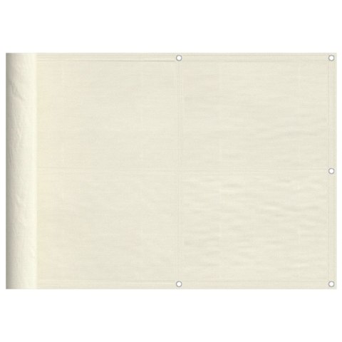 VidaXL Parawan balkonowy, kremowy, 75x1000 cm, 100% poliester Oxford