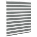 VidaXL Roleta zebra, ciemnoszara, szerokość tkaniny 130,9cm, poliester