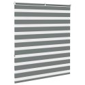 VidaXL Roleta zebra, ciemnoszara, szerokość tkaniny 130,9cm, poliester