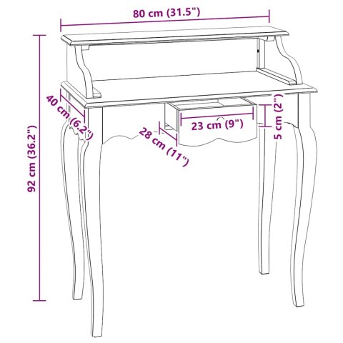 BIURKO, MAHOŃ, 80X40X92CM