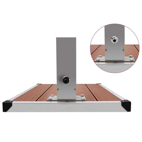 VidaXL Prysznic ogrodowy z podstawą, WPC, stal nierdzewna