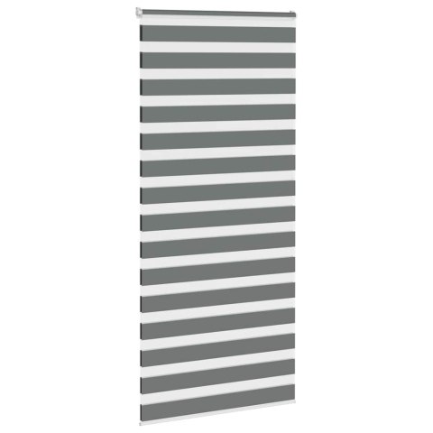 VidaXL Roleta zebra, ciemnoszara, szerokość tkaniny 100,9cm, poliester