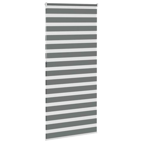VidaXL Roleta zebra, ciemnoszara, szerokość tkaniny 100,9cm, poliester