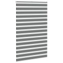 VidaXL Roleta zebra, ciemnoszara, szerokość tkaniny 45,9 cm, poliester