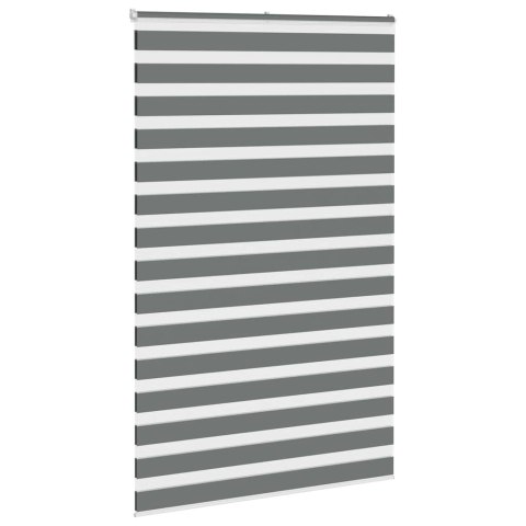 VidaXL Roleta zebra, ciemnoszara, szerokość tkaniny 45,9 cm, poliester