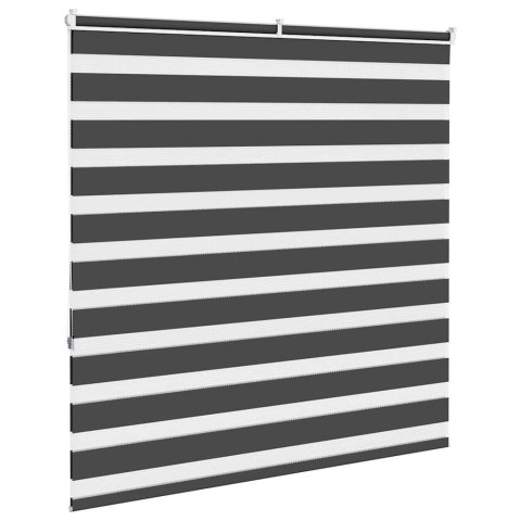 VidaXL Roleta zebra, czarna, szerokość tkaniny 45,9 cm, poliester