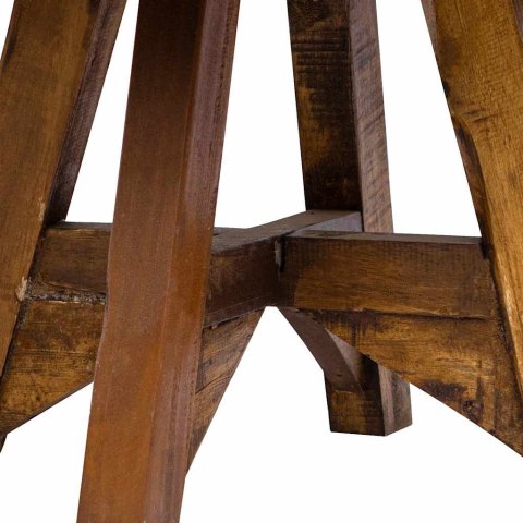 STOLIK KAWOWY DREWNO Z ODZYSKU 60X45CM SREBRNY