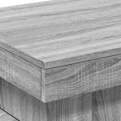 STOLIK KAWOWY Z OŚWIETLENIEM LED SZARY DĄB SONOMA 50X50X40CM