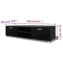 SZAFKA POD TV POŁYSK CZARNA 140X40,5X35CM