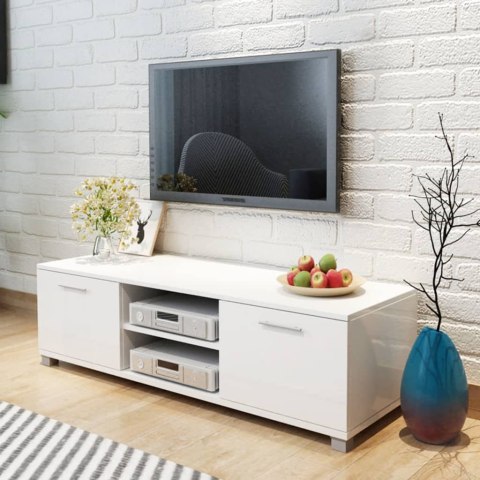 SZAFKA POD TV POŁYSK BIAŁA 120X40,5X35CM