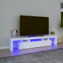 SZAFKA POD TV Z OŚWIETLENIEM LED BIAŁA 200X36,5X40CM