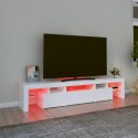 SZAFKA POD TV Z OŚWIETLENIEM LED BIAŁA 200X36,5X40CM