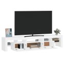 SZAFKA POD TV Z OŚWIETLENIEM LED BIAŁA 200X36,5X40CM