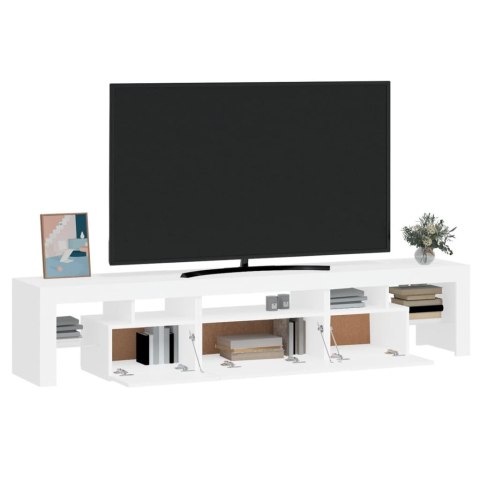 SZAFKA POD TV Z OŚWIETLENIEM LED BIAŁA 200X36,5X40CM