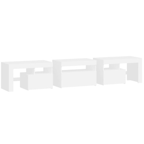 SZAFKA POD TV Z OŚWIETLENIEM LED BIAŁA 200X36,5X40CM