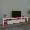 SZAFKA POD TV Z OŚWIETLENIEM LED BIAŁA 215X36,5X40CM